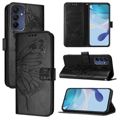 For Samsung Galaxy A16 5G Case YB Imprinting Series-4 Butterfly Flower Flip Wallet Leather Phone Cover