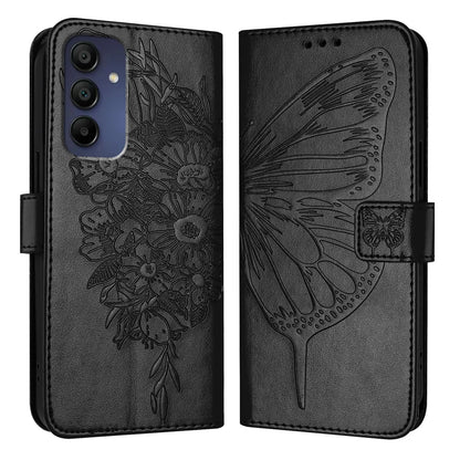 For Samsung Galaxy A16 5G Case YB Imprinting Series-4 Butterfly Flower Flip Wallet Leather Phone Cover