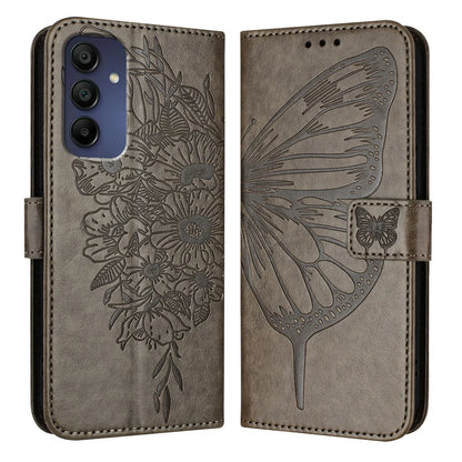 For Samsung Galaxy A16 5G Case YB Imprinting Series-4 Butterfly Flower Flip Wallet Leather Phone Cover