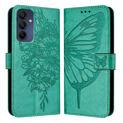 For Samsung Galaxy A16 5G Case YB Imprinting Series-4 Butterfly Flower Flip Wallet Leather Phone Cover