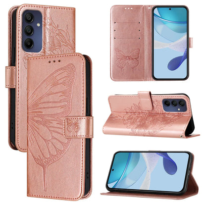 For Samsung Galaxy A16 5G Case YB Imprinting Series-4 Butterfly Flower Flip Wallet Leather Phone Cover