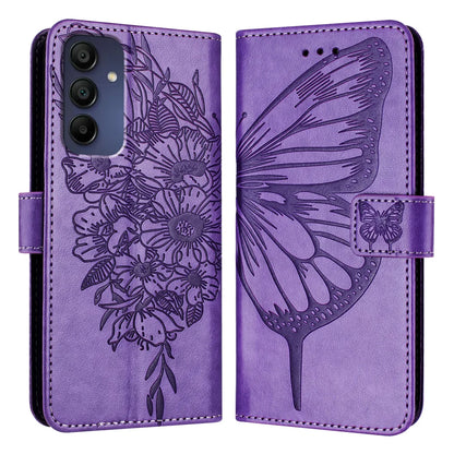 For Samsung Galaxy A16 5G Case YB Imprinting Series-4 Butterfly Flower Flip Wallet Leather Phone Cover