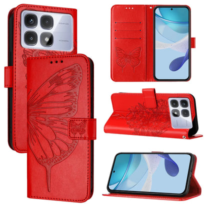 For Xiaomi Redmi K70 Ultra Case YB Imprinting Series-4 Butterfly Flower Flip Wallet Leather Phone Cover