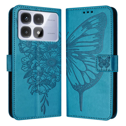 For Xiaomi Redmi K70 Ultra Case YB Imprinting Series-4 Butterfly Flower Flip Wallet Leather Phone Cover