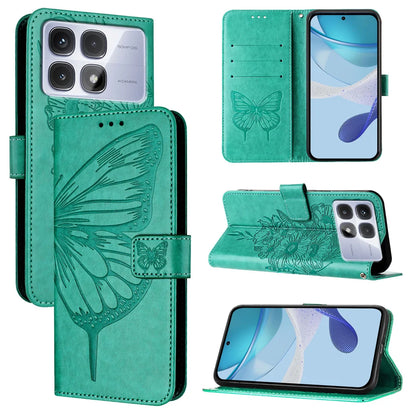 For Xiaomi Redmi K70 Ultra Case YB Imprinting Series-4 Butterfly Flower Flip Wallet Leather Phone Cover