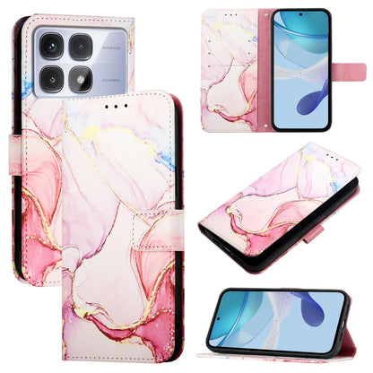 For Xiaomi Redmi K70 Ultra Case YB Pattern Printing Leather Series-5   Marble Pattern Wallet Phone Cover