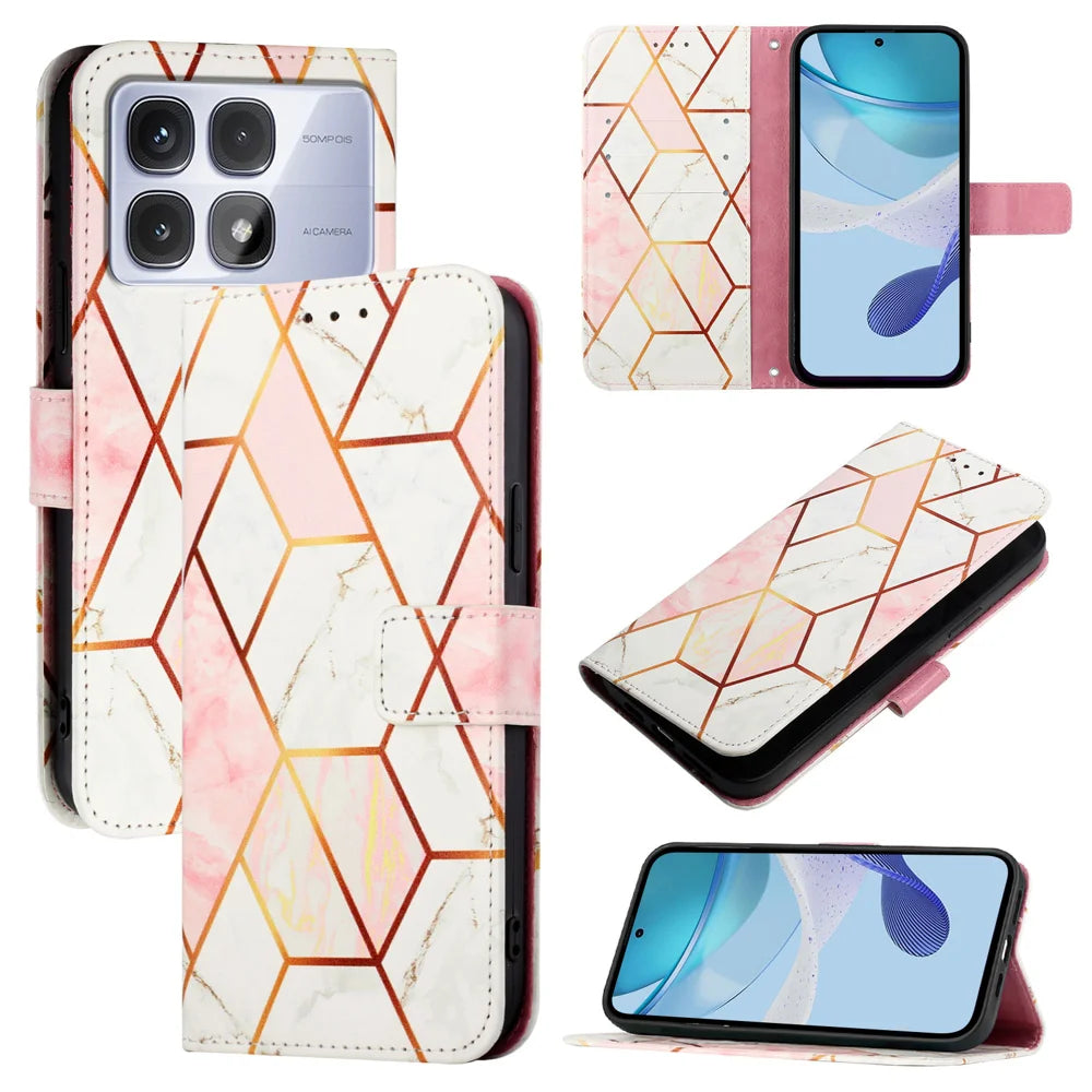 For Xiaomi Redmi K70 Ultra Case YB Pattern Printing Leather Series-5   Marble Pattern Wallet Phone Cover