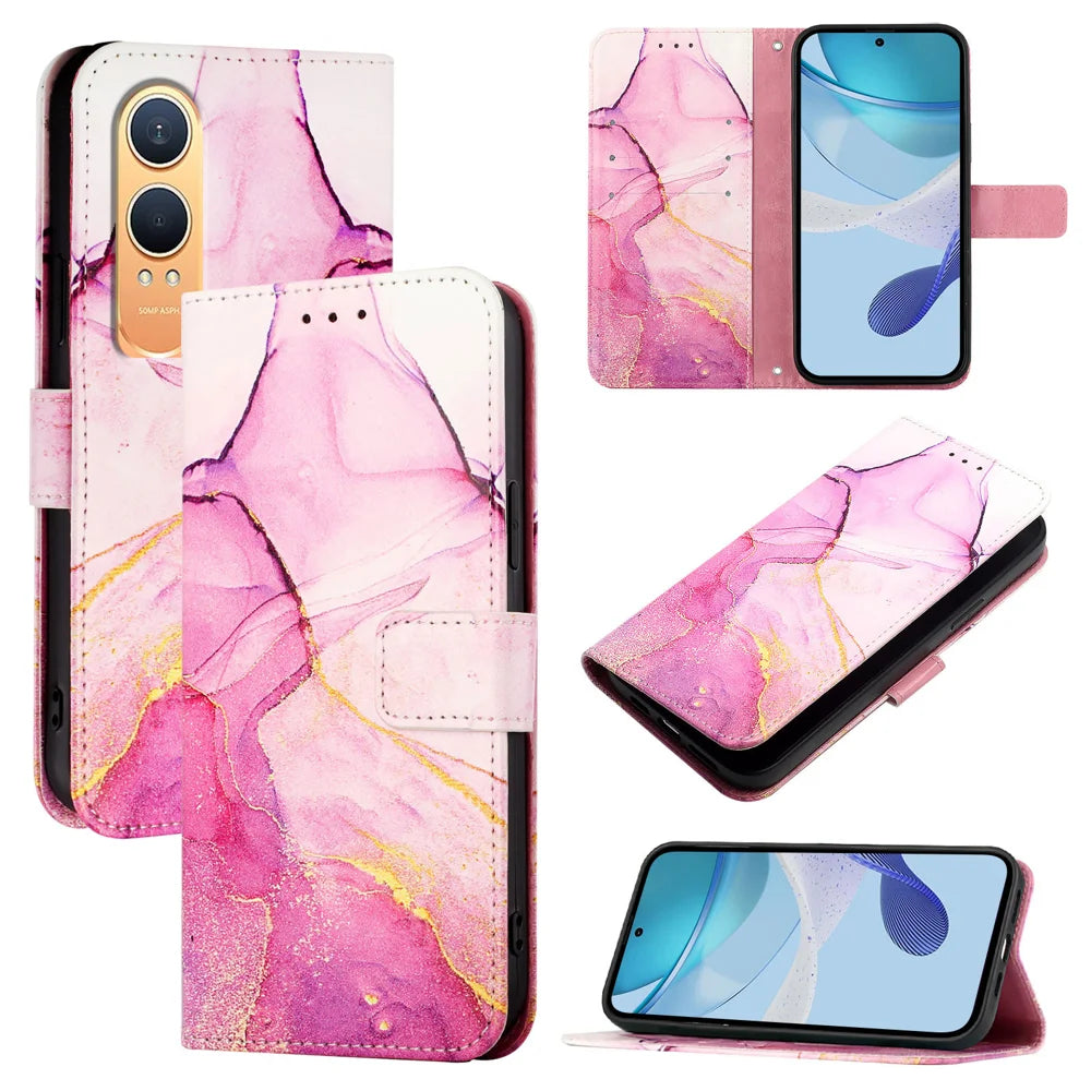For OnePlus Nord CE4 Lite 5G Case YB Pattern Printing Leather Series-5   Marble Pattern Wallet Phone Cover