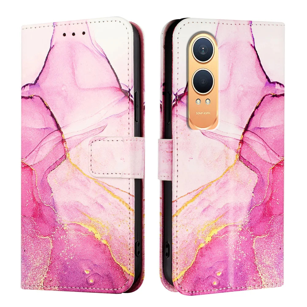 For OnePlus Nord CE4 Lite 5G Case YB Pattern Printing Leather Series-5   Marble Pattern Wallet Phone Cover