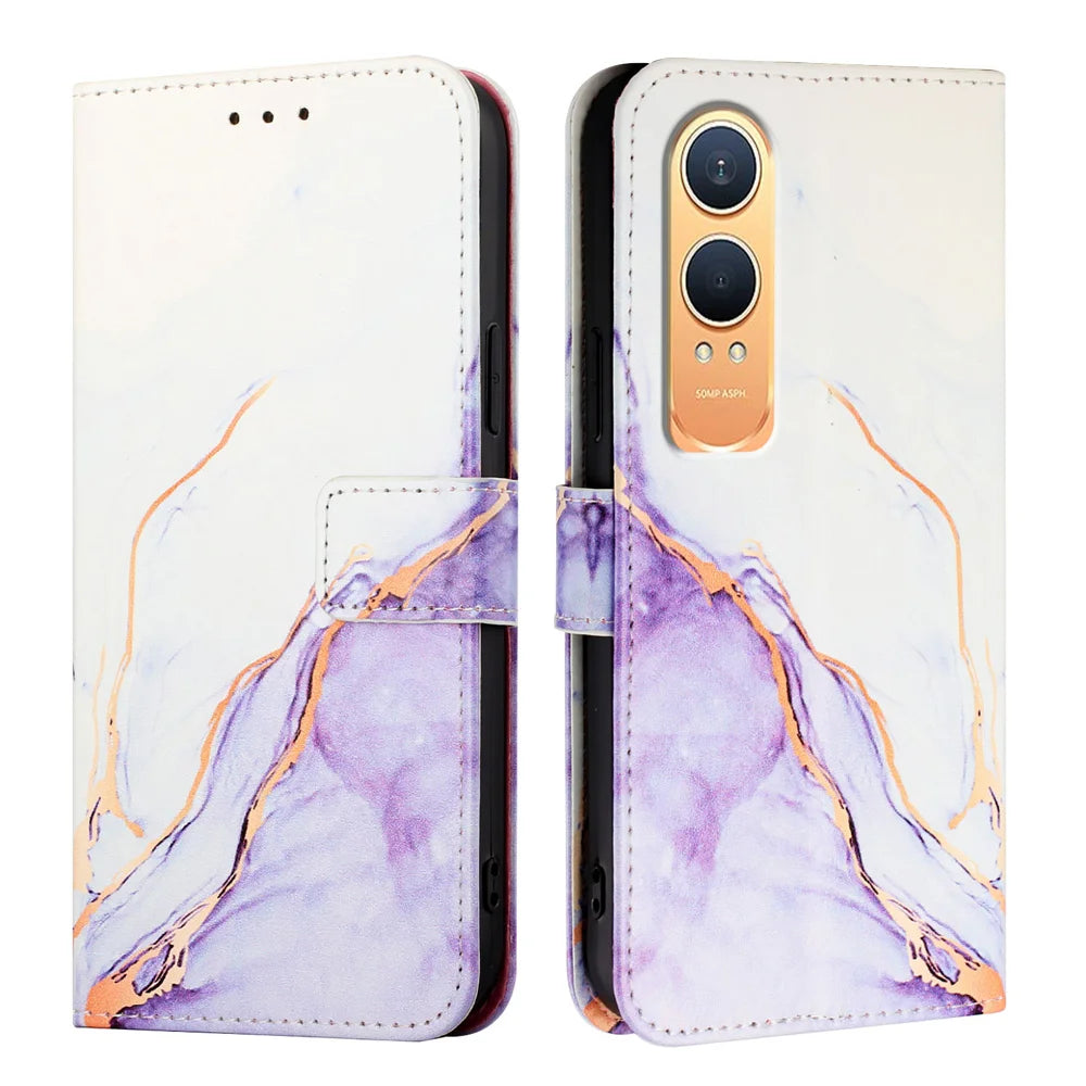 For OnePlus Nord CE4 Lite 5G Case YB Pattern Printing Leather Series-5   Marble Pattern Wallet Phone Cover