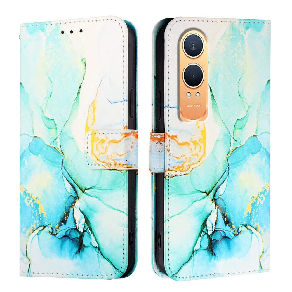 For OnePlus Nord CE4 Lite 5G Case YB Pattern Printing Leather Series-5   Marble Pattern Wallet Phone Cover