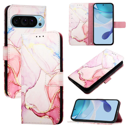 For Google Pixel 9 Pro XL Case YB Pattern Printing Leather Series-5   Marble Pattern Wallet Phone Cover