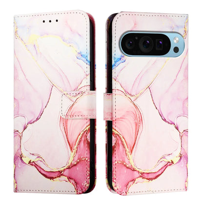 For Google Pixel 9 Pro XL Case YB Pattern Printing Leather Series-5   Marble Pattern Wallet Phone Cover