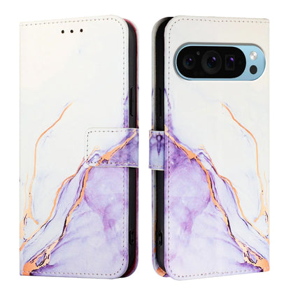 For Google Pixel 9 Pro XL Case YB Pattern Printing Leather Series-5   Marble Pattern Wallet Phone Cover