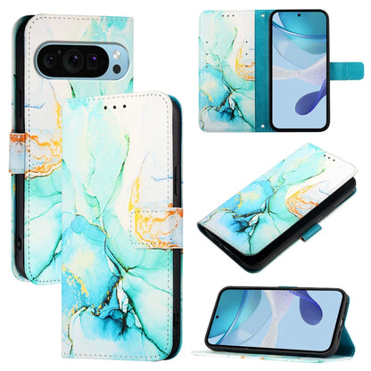 For Google Pixel 9 Pro XL Case YB Pattern Printing Leather Series-5   Marble Pattern Wallet Phone Cover