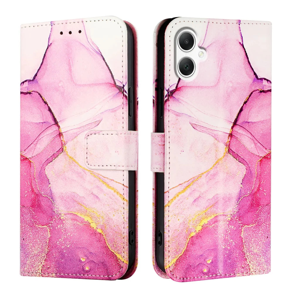 For Samsung Galaxy A06 Case YB Pattern Printing Leather Series-5   Marble Pattern Wallet Phone Cover