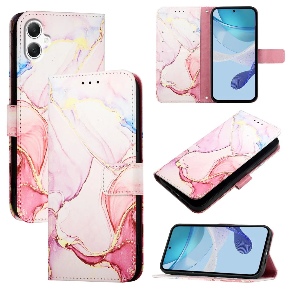 For Samsung Galaxy A06 Case YB Pattern Printing Leather Series-5   Marble Pattern Wallet Phone Cover