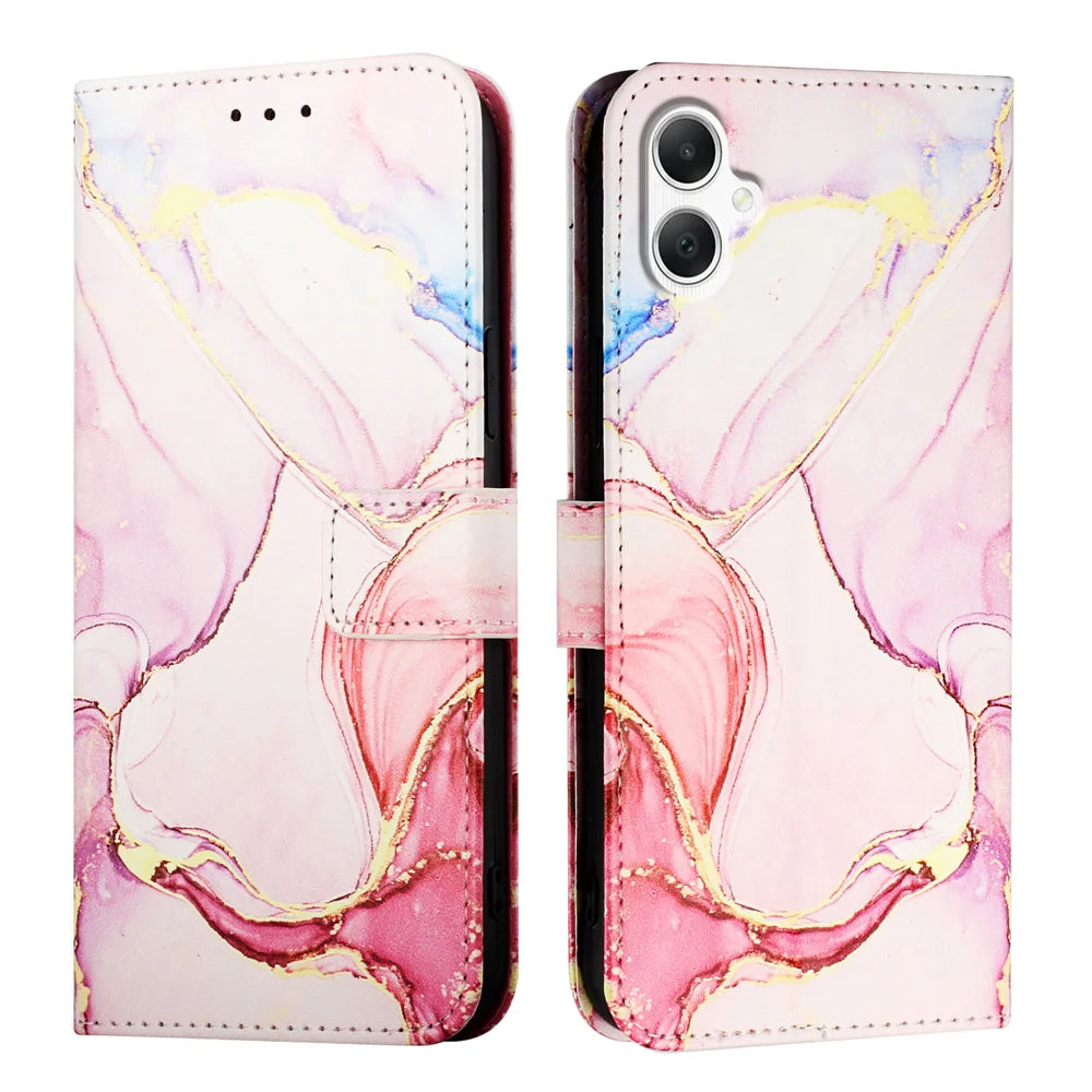 For Samsung Galaxy A06 Case YB Pattern Printing Leather Series-5   Marble Pattern Wallet Phone Cover