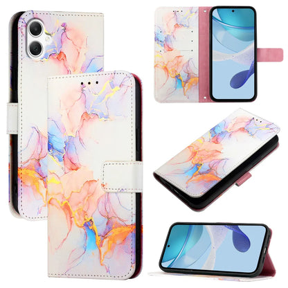 For Samsung Galaxy A06 Case YB Pattern Printing Leather Series-5   Marble Pattern Wallet Phone Cover