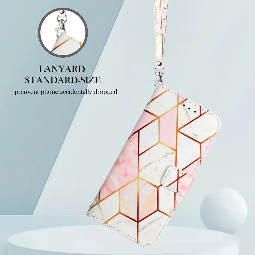 For Samsung Galaxy A06 Case YB Pattern Printing Leather Series-5   Marble Pattern Wallet Phone Cover