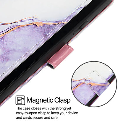 For Samsung Galaxy A06 Case YB Pattern Printing Leather Series-5   Marble Pattern Wallet Phone Cover
