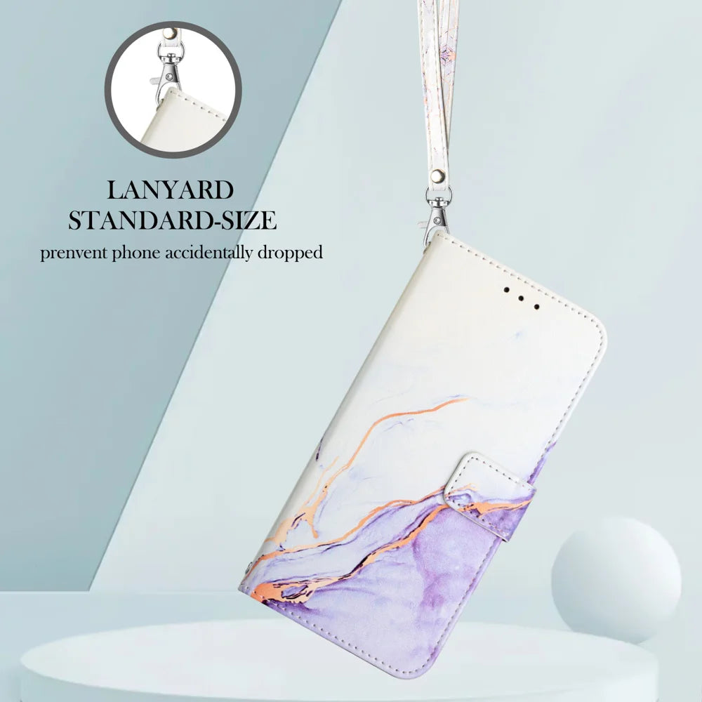 For Samsung Galaxy A06 Case YB Pattern Printing Leather Series-5   Marble Pattern Wallet Phone Cover