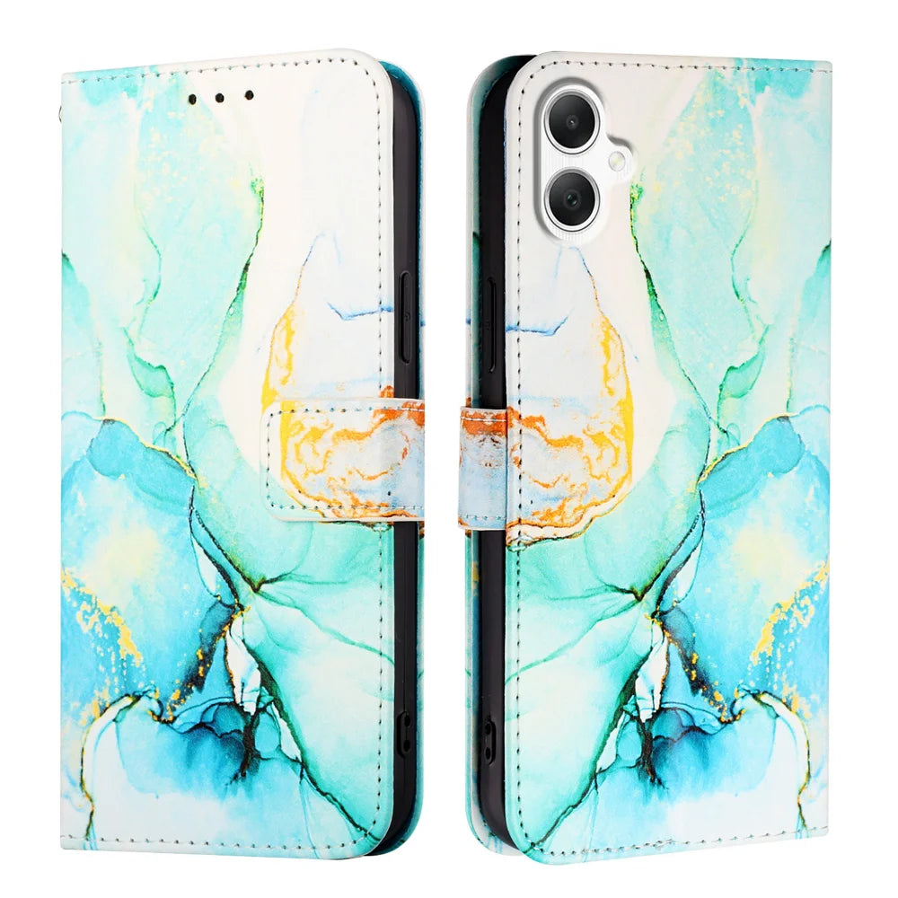 For Samsung Galaxy A06 Case YB Pattern Printing Leather Series-5   Marble Pattern Wallet Phone Cover