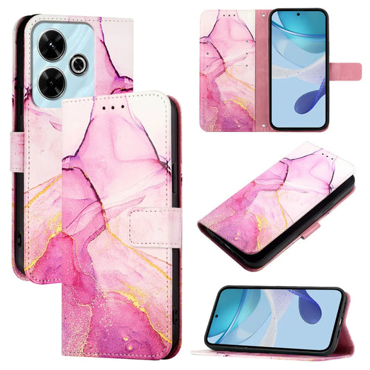 For Xiaomi Redmi 13 4G Case YB Pattern Printing Leather Series-5   Marble Pattern Wallet Phone Cover