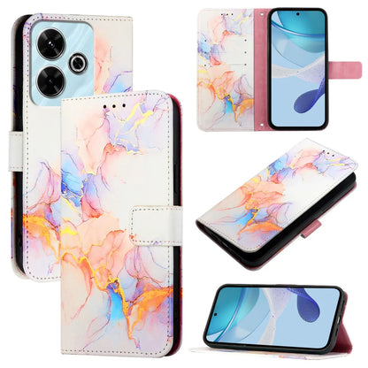 For Xiaomi Redmi 13 4G Case YB Pattern Printing Leather Series-5   Marble Pattern Wallet Phone Cover