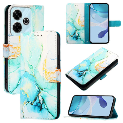 For Xiaomi Redmi 13 4G Case YB Pattern Printing Leather Series-5   Marble Pattern Wallet Phone Cover
