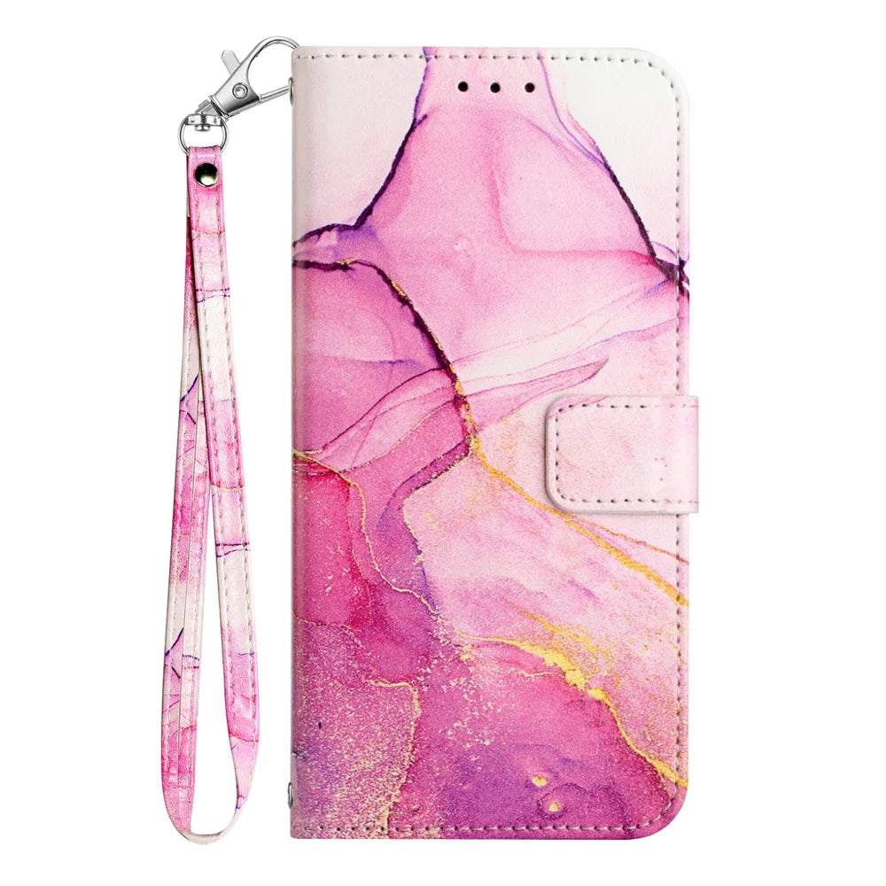 For Samsung Galaxy A16 5G Case YB Pattern Printing Leather Series-5   Marble Pattern Wallet Phone Cover