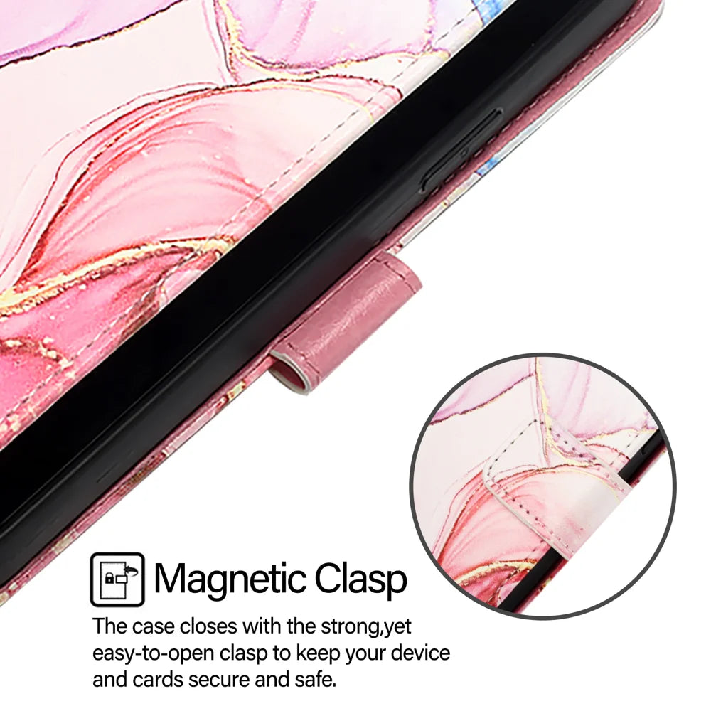 For Samsung Galaxy A16 5G Case YB Pattern Printing Leather Series-5   Marble Pattern Wallet Phone Cover