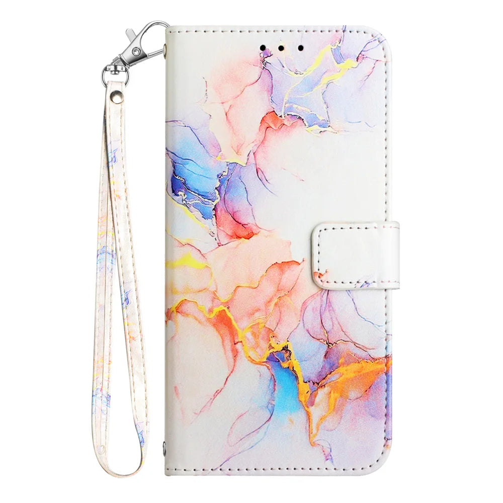 For Samsung Galaxy A16 5G Case YB Pattern Printing Leather Series-5   Marble Pattern Wallet Phone Cover