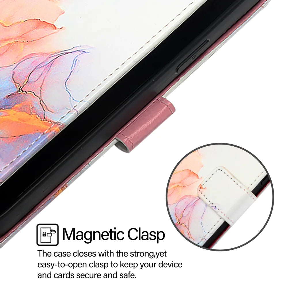 For Samsung Galaxy A16 5G Case YB Pattern Printing Leather Series-5   Marble Pattern Wallet Phone Cover