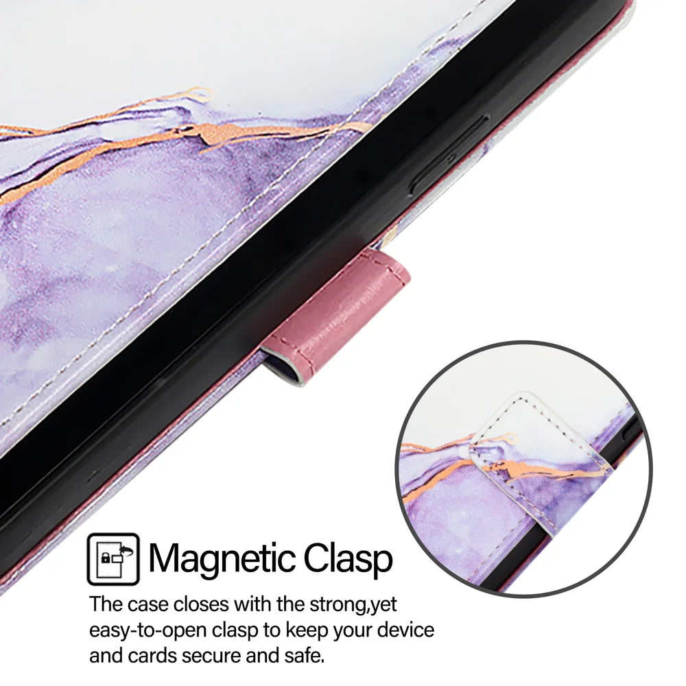 For Samsung Galaxy A16 5G Case YB Pattern Printing Leather Series-5   Marble Pattern Wallet Phone Cover