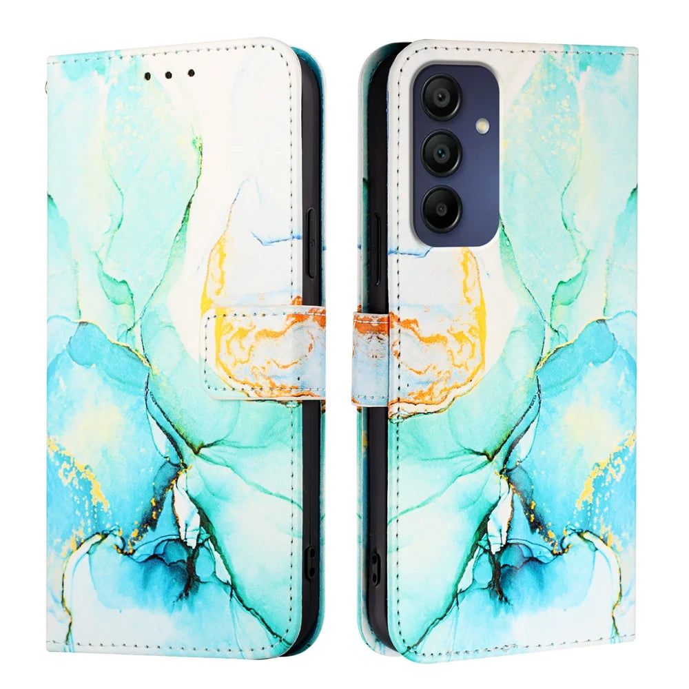 For Samsung Galaxy A16 5G Case YB Pattern Printing Leather Series-5   Marble Pattern Wallet Phone Cover