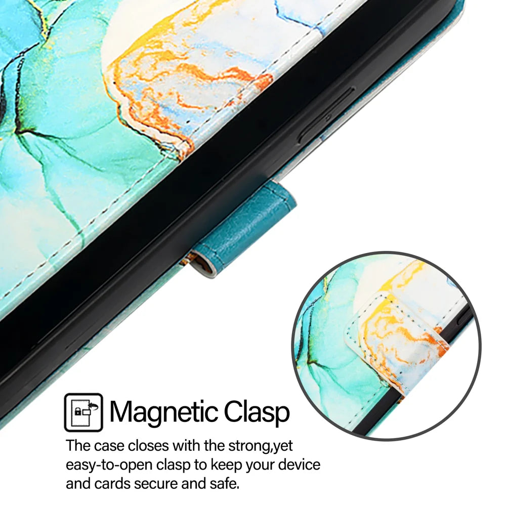 For Samsung Galaxy A16 5G Case YB Pattern Printing Leather Series-5   Marble Pattern Wallet Phone Cover