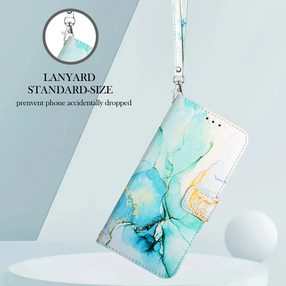 For Samsung Galaxy A16 5G Case YB Pattern Printing Leather Series-5   Marble Pattern Wallet Phone Cover