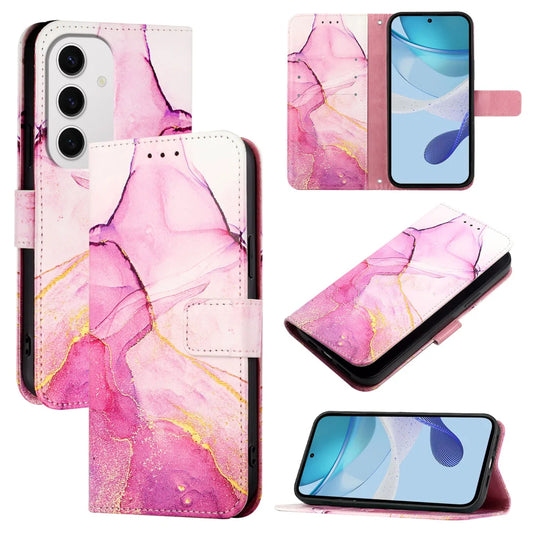 For Samsung Galaxy S24 FE Case YB Pattern Printing Leather Series-5   Marble Pattern Wallet Phone Cover