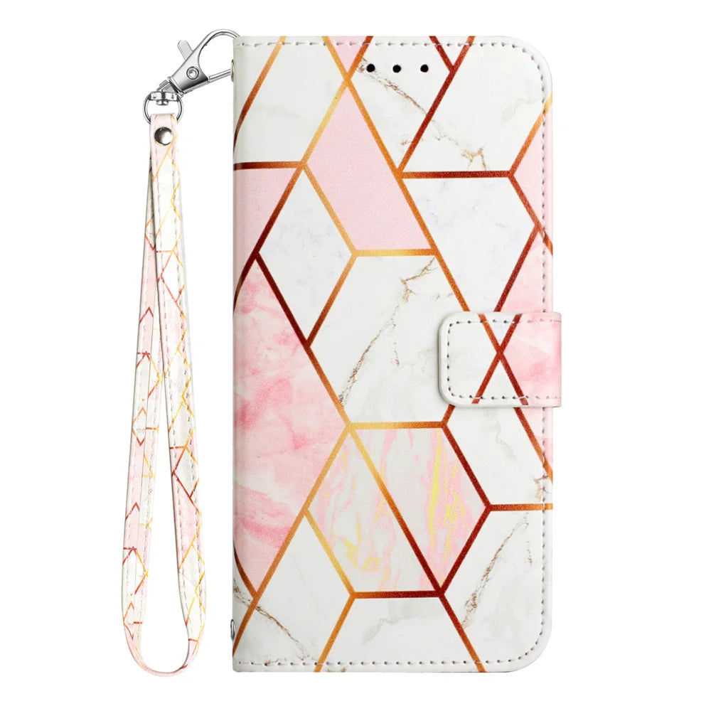 For Samsung Galaxy S24 FE Case YB Pattern Printing Leather Series-5   Marble Pattern Wallet Phone Cover