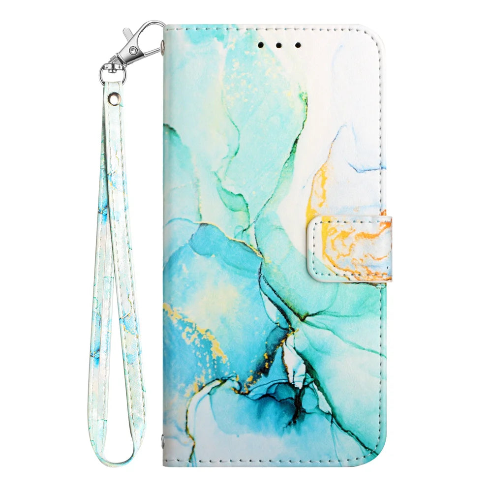 For Samsung Galaxy S24 FE Case YB Pattern Printing Leather Series-5   Marble Pattern Wallet Phone Cover