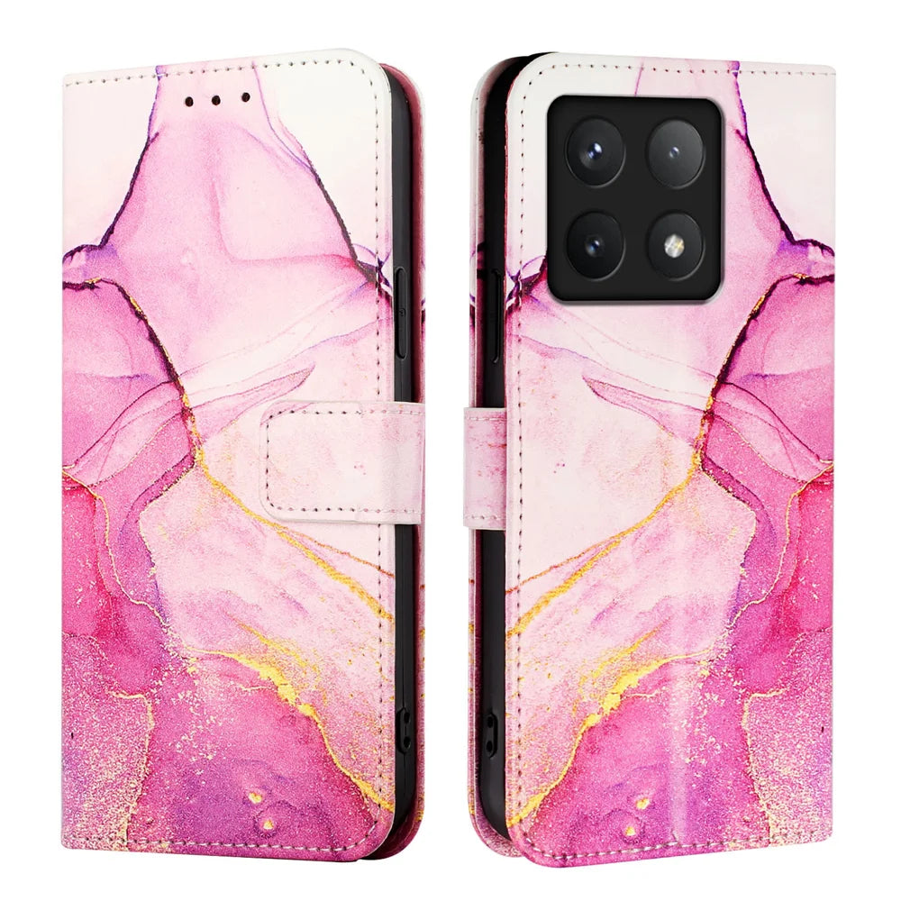 For Xiaomi 14T Case YB Pattern Printing Leather Series-5   Marble Pattern Wallet Phone Cover