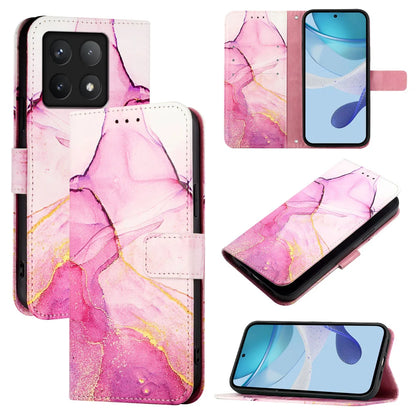 For Xiaomi 14T Pro Case YB Pattern Printing Leather Series-5   Marble Pattern Wallet Phone Cover