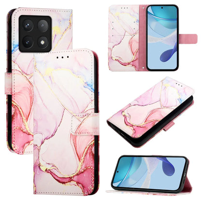 For Xiaomi 14T Pro Case YB Pattern Printing Leather Series-5   Marble Pattern Wallet Phone Cover