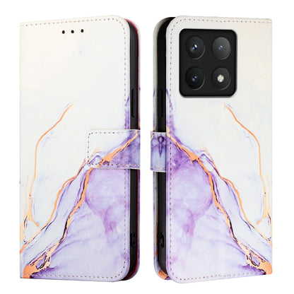 For Xiaomi 14T Pro Case YB Pattern Printing Leather Series-5   Marble Pattern Wallet Phone Cover