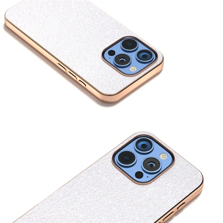 For iPhone 16 Pro Max Case Electroplating Phone Cover Colored Glitter Design PU+TPU Protective Case