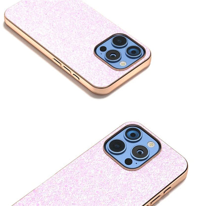 For iPhone 16 Pro Max Case Electroplating Phone Cover Colored Glitter Design PU+TPU Protective Case