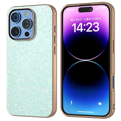 For iPhone 16 Pro Max Case Electroplating Phone Cover Colored Glitter Design PU+TPU Protective Case