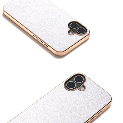 For iPhone 16 Plus Case Electroplating Phone Cover Colored Glitter Design PU+TPU Protective Case