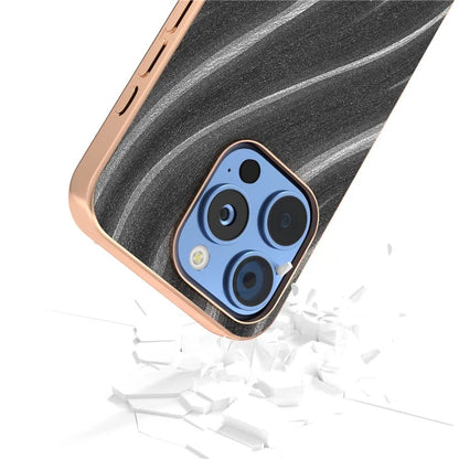 For iPhone 16 Pro Case Electroplating Phone Cover Milky Way Pattern PU+TPU Protective Case